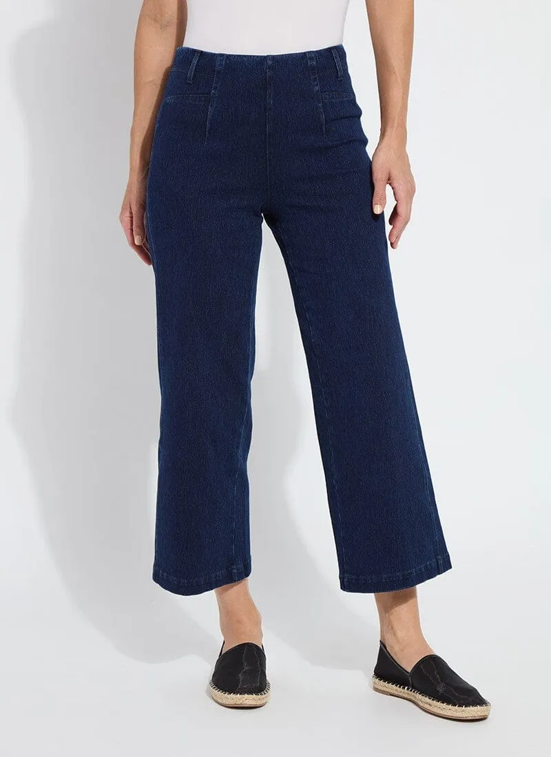 Layton Wide Leg Crop in Dark Indigo